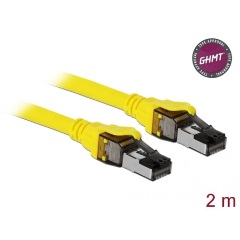 Delock RJ45 CAT8.1 S/FTP -> RJ45 CAT8.1 S/FTP M/M adatkábel 2m sárga vékony