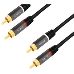 LogiLink 2db RCA -> 2db RCA M/M audio kábel 0.5m fekete