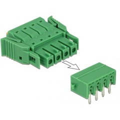 Delock 4 tűs, 3,81 mm-es vízszintes hornyos PCB sorkapocs blokk csomag
