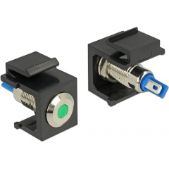Delock Keystone 6 V-os, lapos, LED zöld, fekete