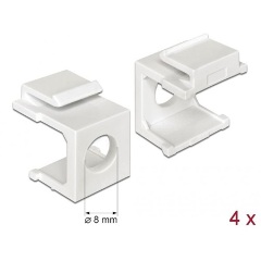 Delock Keystone fehér borító 8 mm-es lyukkal, 4 db.
