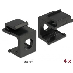 Delock Keystone fekete borító 8 mm-es lyukkal, 4 db.