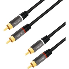 LogiLink 2db RCA -> 2db RCA M/M audio kábel 1.5m fekete