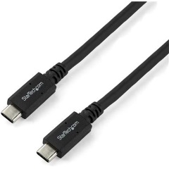 StarTech USB-C 3.1 Gen1 -> USB-C 3.1 Gen1 M/M adatkábel 1.8m fekete 5A, 100W PD 3.0