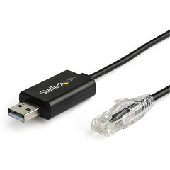 StarTech USB-A 2.0 -> RJ45 M/M konzol kábel 1.8m fekete StarTech USB-A 2.0 -> RJ45 M/M konzol kábel 1.8m fekete