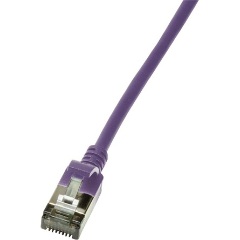 LogiLink SlimLine RJ45 CAT6A U/FTP -> RJ45 CAT6A U/FTP M/M adatkábel 0.3m lila