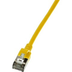 LogiLink SlimLine RJ45 CAT6A U/FTP -> RJ45 CAT6A U/FTP M/M adatkábel 2m sárga