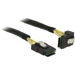 Delock SAS mini SFF-8087 M/M adatkábel 0.5m egyenes/90°