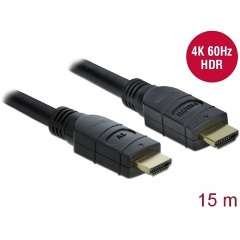 Delock HDMI 2.0 -> HDMI 2.0 M/M aktív video kábel 15m fekete