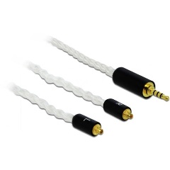 Delock Jack stereo 2,5mm (4pin) -> 2db MMCX M/M audio kábel 1.2m fehér