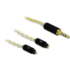 Delock Jack stereo 3,5mm (4pin) -> 2db 2 pin M/M audio kábel 1.2m fehér-sárga