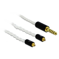 Delock Jack stereo 4,4mm (5pin) -> 2db MMCX M/M audio kábel 1.2m fehér