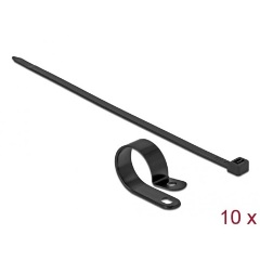 Delock Fekete színű, összekapcsoló pánt készlet 25,4 mm H 300 x Sz 7,2 mm kábelekkel