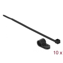 Delock Fekete színű, összekapcsoló pánt készlet 9,5 mm H 200 x Sz 4,8 mm kábelekkel