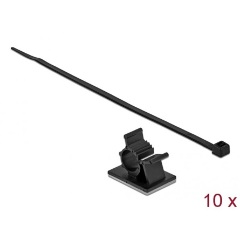 Delock Fekete, 37 x 18 mm-es kábelfogó H 300 x Sz 4,8 mm - kábellel