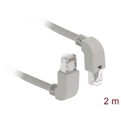 Delock RJ45 CAT5e SF/UTP -> RJ45 CAT5e SF/UTP M/M adatkábel 2m szürke 90° fel/le