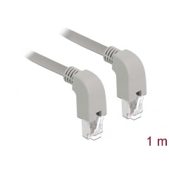 Delock RJ45 CAT5e SF/UTP -> RJ45 CAT5e SF/UTP M/M adatkábel 1m szürke 90° le/le