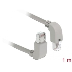 Delock RJ45 CAT6 S/FTP -> RJ45 CAT6 S/FTP M/M adatkábel 1m szürke 90° fel/le