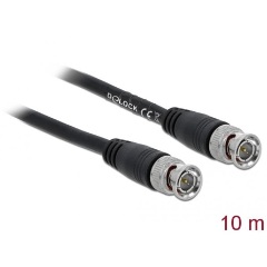 Delock BNC RG-59 -> BNC RG-59 M/M adatkábel 10m fekete 75 Ohm