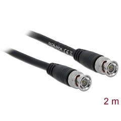 Delock BNC RG-59 -> BNC RG-59 M/M adatkábel 2m fekete 75 Ohm