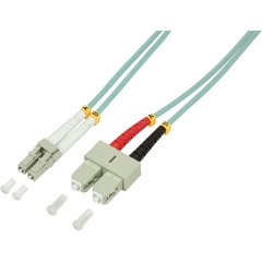 LogiLink LC/UPC duplex -> SC/UPC duplex M/M adatkábel 7.5m türkiz OM3, 50/125µm