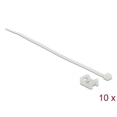 Delock Fehér csavart biztosító foglalat készlet 15 x 10 mm H 200 x Sz 3,6 mm kábellel