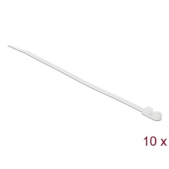 Delock Kábelkötöző szorító fűzőlyukkal Hx 160 x Sz 4,8 mm, 10 darab fehér