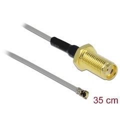 Delock SMA -> MHF IV F/M antenna kábel 0.35m szürke 0.81