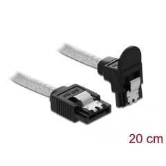 Delock SATA3 -> SATA3 M/M adatkábel 0.2m átlátszó egyenes/90° le