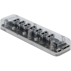 Delock 7-portos USB3.0 hub átlátszó
