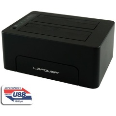 LC-Power LC-DOCK-C 2.5/3.5" SATA3 USB3.1 C Gen 2 dokkoló fekete