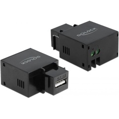 Delock 2,1 A-s, fekete, A-típusú USB töltő portos Keystone modul