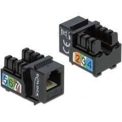 Delock Keystone modul, RJ12-aljzat > LSA Cat.3 UTP, fekete