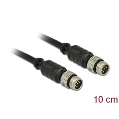 Delock M8 Sensor- / Aktorkabel 6 Pin Stecker zu 6 Pin Stecker wasserdicht 10 cm Delock