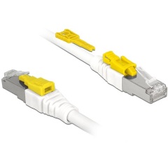 Delock RJ45 CAT6A UTP M/M adatkábel 1m fehér Secure