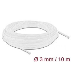 Delock Fonott kábelharisnya nyújtható 10 m x 3 mm fehér
