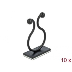 Delock Természetes kábel kötegelő öntapadó fekete 10 db