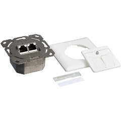 Logilink Cat.6A Wall Outlet 2xRJ45 STP, horizontal, signal white