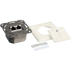 Logilink Cat.6 Wall Outlet UP 2xRJ45 STP horizontal, pure white