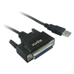 Approx APPC26 USB-A 2.0 -> Parallel DB25 M/F adapter 1.5m fekete