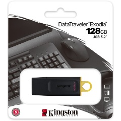 Kingston 128GB Traveler Exodia USB 3.2 Gen 1 pendrive fekete-sárga