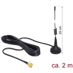 Delock GSM / UMTS antenna SMA dugó 3 dBi irányított fekete mágneses alap fekete