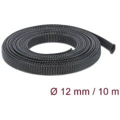 Delock Fonott kábelharisnya nyújtható 10 m x 12 mm fekete Delock Fonott kábelharisnya nyújtható 10 m x 12 mm fekete
