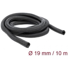 Delock Fonott kábelharisnya önzáródó 10 m x 19 mm fekete