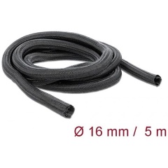 Delock Fonott kábelharisnya önzáródó 5 m x 16 mm fekete Delock Fonott kábelharisnya önzáródó 5 m x 16 mm fekete