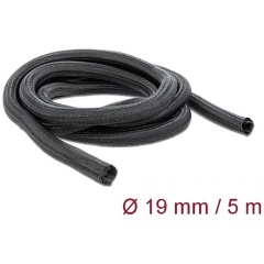 Delock Fonott kábelharisnya önzáródó 5 m x 19 mm fekete