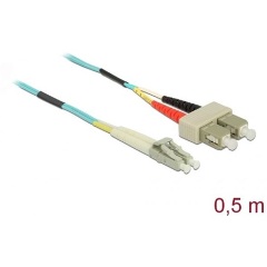 Delock LC Duplex -> SC Duplex M/M adatkábel 0.5m kék Multi-mode OM3