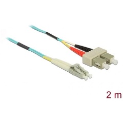 Delock LC Duplex -> SC Duplex M/M adatkábel 2m kék Multi-mode OM3