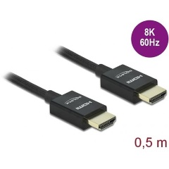 Delock HDMI 2.1 -> HDMI 2.1 M/M video kábel 0.5m fekete