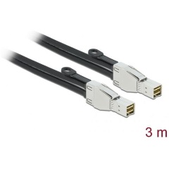 Delock SAS HD SFF-8674 -> SAS HD SFF-8674 M/M adatkábel 3m fekete